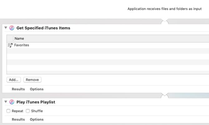 Automator-sovellus määritetyn soittolistan toistamiseen Macissa