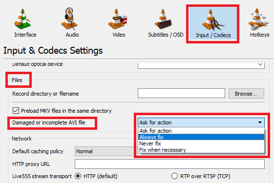 Kuinka korjata rikkinäisiä AVI-tiedostoja, jotka eivät toista vlc fix avi -työkaluja