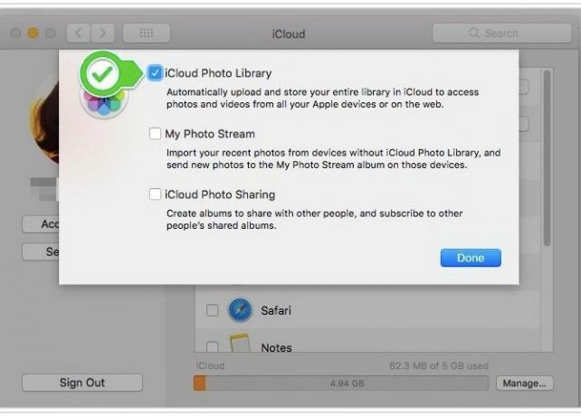 Photo Library Mac - ota icloud-synkronointi käyttöön