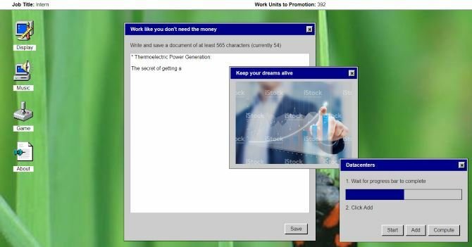Koe, miltä työ tuntui Windows 95: n Windows 95 Work -pelistä