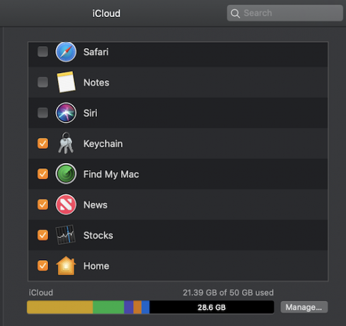 Etsi Oma Mac iCloud-asetuksista