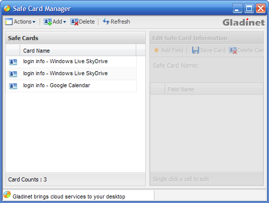 Kartta Online-palvelusta verkkoasemana Gladinet (Windows) managerglad -sovelluksella