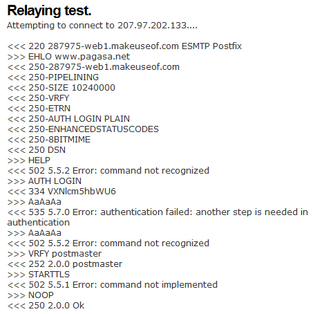 testata smtp-palvelinta