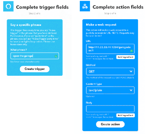 IFTTT Alexa ja webhook-sovelma