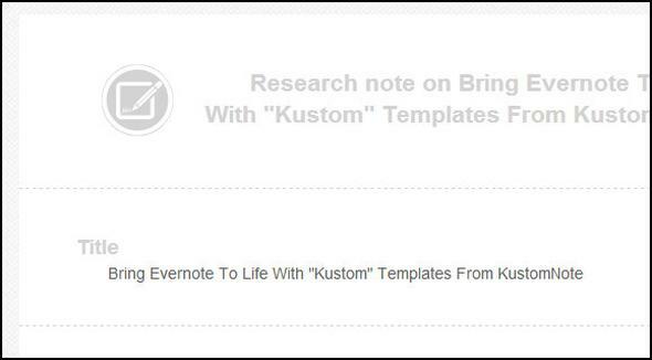 KustomNote: Koe Evernote kuten koskaan ennen räätälöityjen mallien avulla