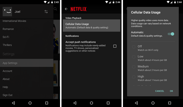 Netflix-mobiili-data-säästäjä-asetus