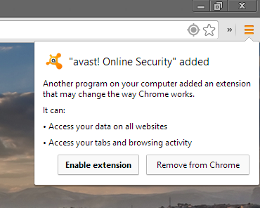 Avast - Selaimesuojauslaajennus - Chrome