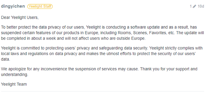 Kuinka GDPR voi vaikuttaa älykäs kotilaitteisiin? 2 Esimerkkejä Downed Services -pelin nousevista foorumin viesteistä 670