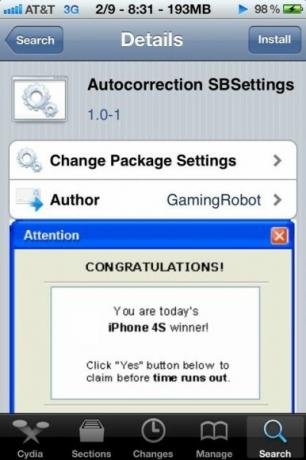 sbsettings kytkee iPhonen