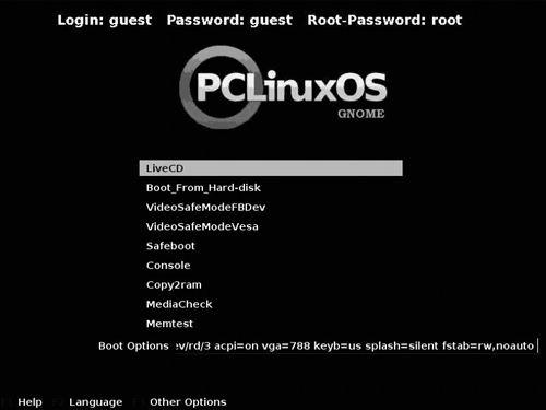 PCLinuxOS-boot-valikosta