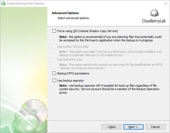 CloudBerry Backup suojaa tiedostoja Windowsissa, Macissa ja Linuxissa 08 CloudBerry Backup Advanced Options