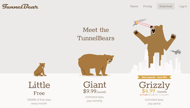 Opassi kansainväliseen Web TunnelBear -kuvakaappaukseen 670x381