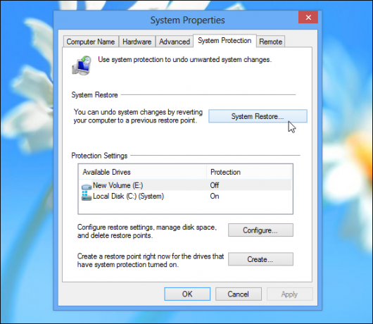 Windows-8-järjestelmän palauttaminen