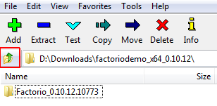 7Zip Siirrä ylöspäin -hakemisto