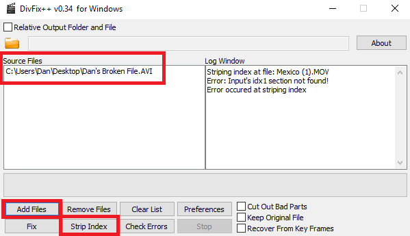 Kuinka korjata rikkinäisiä AVI-tiedostoja, jotka eivät toista divfix-lähdettä