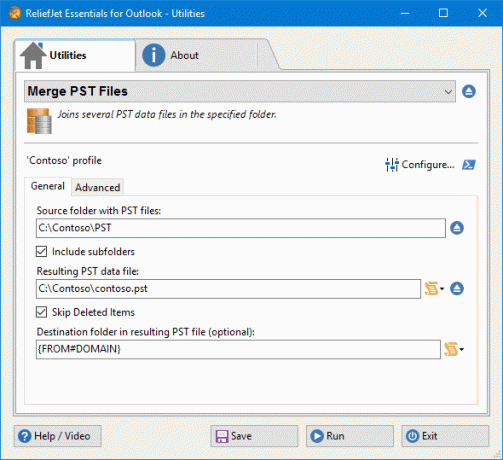 Yhdistä useita Outlook PST-tiedostoja.