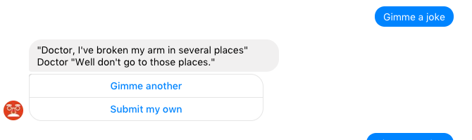 facebook messenger bot isän vitsejä