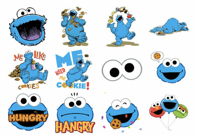 Cookie Monster iMessage -tarrapakkaus