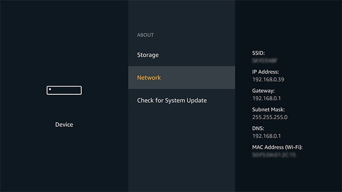Amazon Fire IP -osoite
