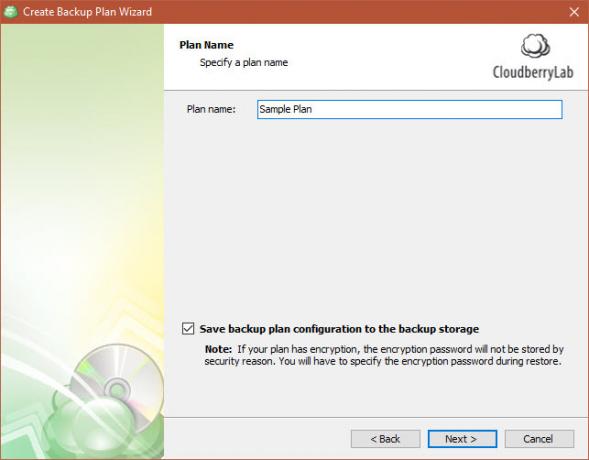 CloudBerry Backup suojaa tiedostoja Windows-, Mac- ja Linux 07 CloudBerry Backup Plan Name -sivulla