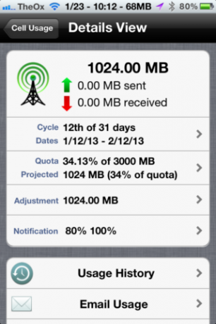 Käytä Data Master -sovellusta seurataksesi iPhonesi tietojen käyttöä [iOS, ilmaiseksi rajoitetun ajan] 2013 01 23 10