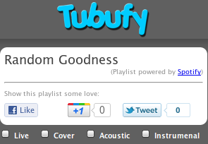 Tubufy - Muuta Spotify-, MOG- ja Last.fm-soittolistoja musiikkivideokanavilla soittolistantekstit
