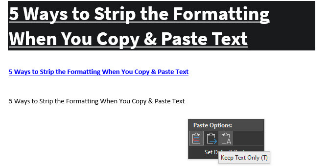 Word Paste Tooltip -asetukset