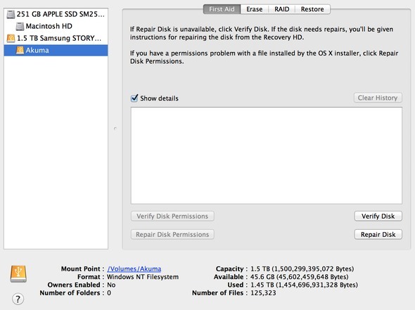 Paragon NTFS Mac OS X: lle Tarkista levy-apuohjelma xn