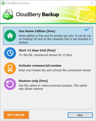 CloudBerry Backup suojaa tiedostoja Windowsissa, Macissa ja Linuxissa 02 CloudBerry Backup Install Choice