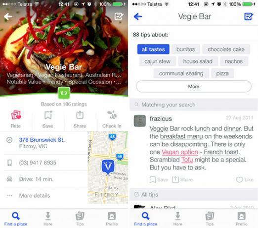 Foursquare käynnistyy etsintätyökaluna makuasi 4sq -paikkasi perusteella