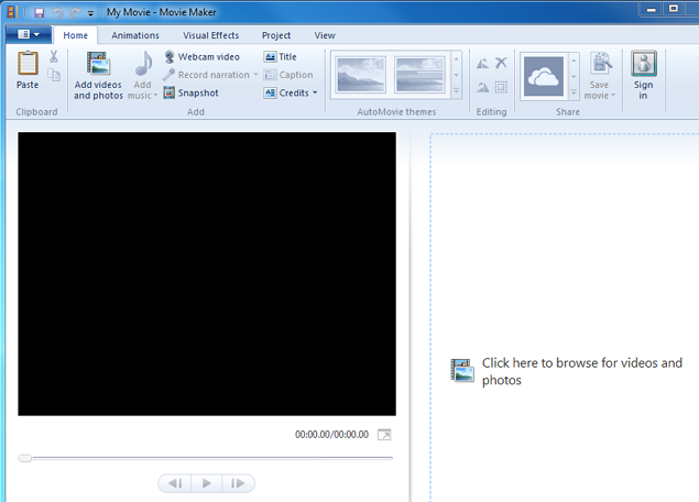 Windows-Movie Maker-liitäntä