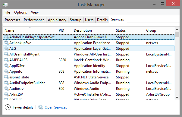 7 Windows Task Manager - Palvelut