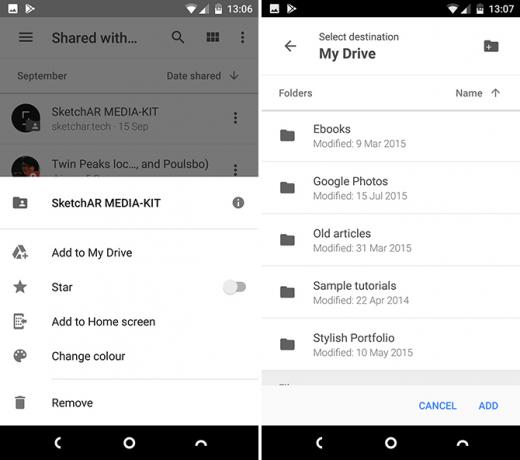 android google drive -ominaisuudet