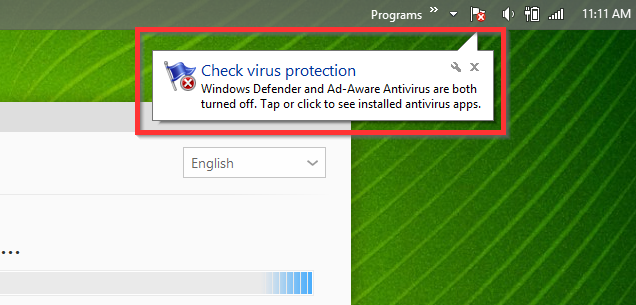 8 Ad-Aware Pro -tietoturva-asennus - Windows-virussuojauspallo