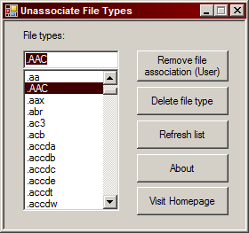tiedostotyyppien yhdistäminen Windows 7