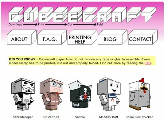 cubeecraft-papercraft-inspiraatioita