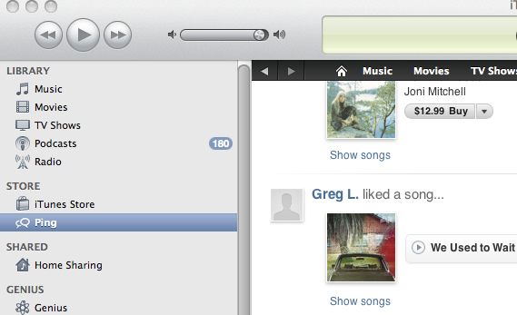iTunes ping