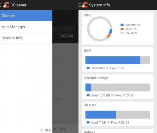 CCleaner-For-Android-järjestelmä-Info-valikko