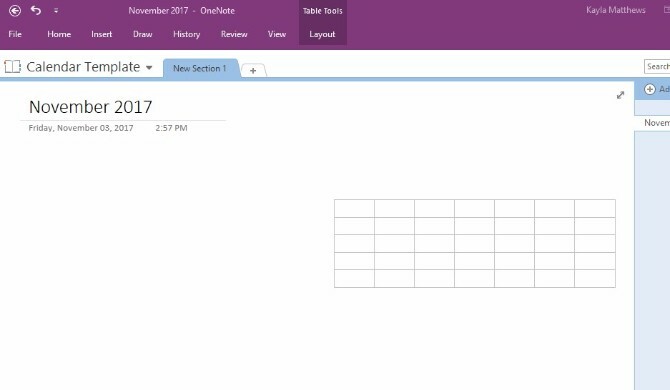 luoda onenote-kalenterimallin