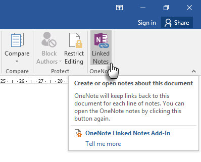 Microsoft OneNote - linkitetyt muistiinpanot