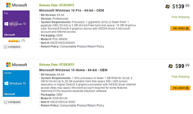 Newegg Windows 10 vuoto 1