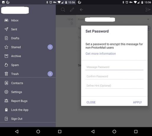 Protonmail-Kuvakaappaus