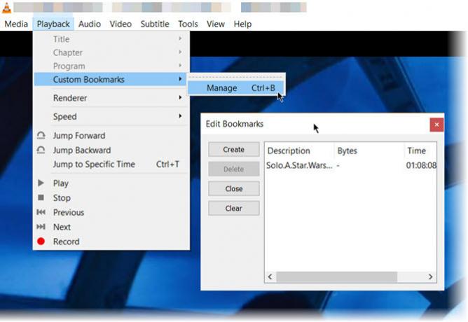 Muokatut kirjanmerkit VLC: ssä