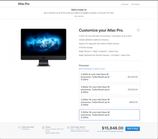 Täysin ladattu iMac Pro