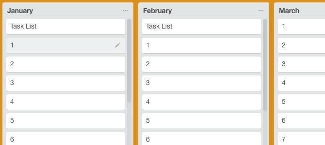 Trello Bullet Journalin kuukausiloki