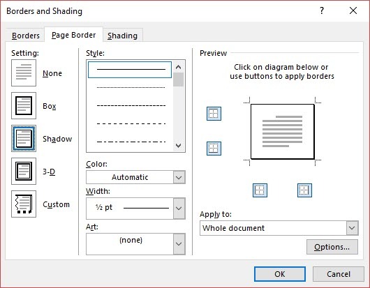 Kuinka luoda ammatillisia raportteja ja asiakirjoja Microsoft Word Borders- ja Shading-sovelluksissa