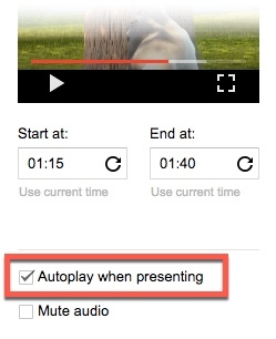 Google Slides - Automaattinen toistovideo