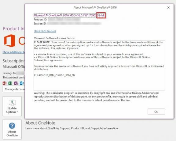 OneNote 32-bittinen 64-bittinen