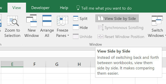 kuinka verrata kahta excel-arkkia rinnakkain