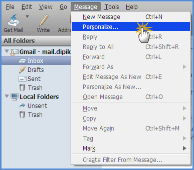 Kuinka määrittää Mozilla Thunderbird lähettämään joukkosähköposteja 3 viesti henkilökohtaiseksi